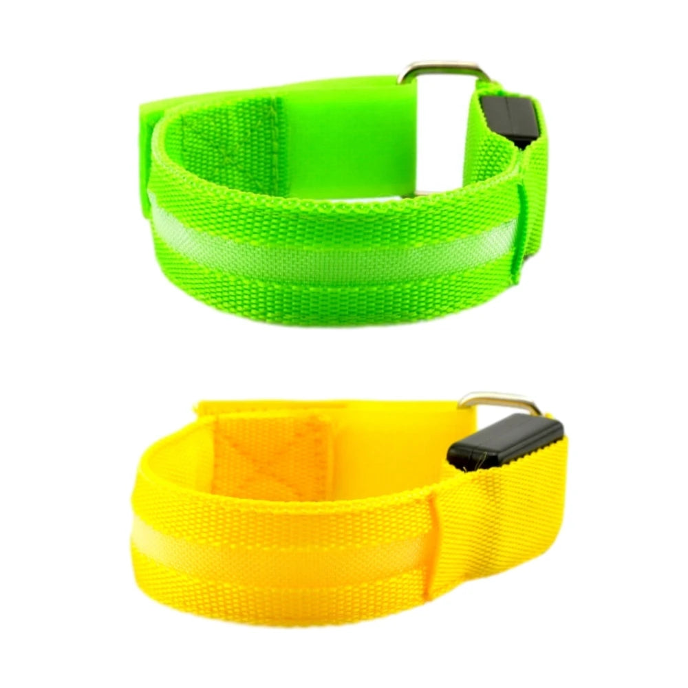 Night Sport Running Cycling Flashing Wristband CR2032 Button Battery Armband Outdoor Safety Arm Leg Warning Wrist Strap Light