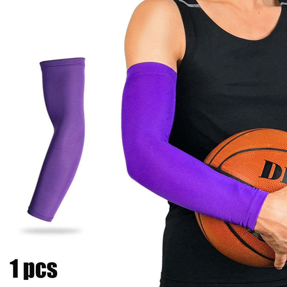 1 PC Cooling Sports Arm Sleeve Compression Basketball Cycling Arm Warmer Running UV Protection Unisex Volleyball Sunscreen Bands