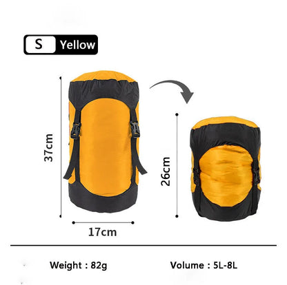 Upgrade 40D 10-35L Ultralight Waterproof Nylon Compression Stuff Sack for Sleeping Bag 40% Space for Camping Hiking Backpacking