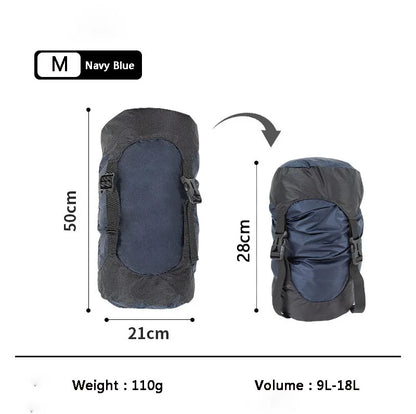 Upgrade 40D 10-35L Ultralight Waterproof Nylon Compression Stuff Sack for Sleeping Bag 40% Space for Camping Hiking Backpacking