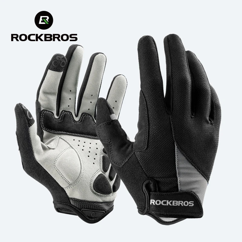 ROCKBROS Bicycle Gloves Breathable Full Finger Cycling Gloves Men Women Spring Screen Touch Sports MTB Road Long Bike Gloves